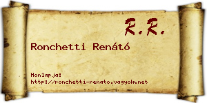 Ronchetti Renátó névjegykártya